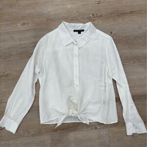 Boston Proper White Button-Down Shirt